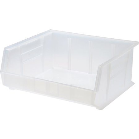 QUANTUM STORAGE SYSTEMS Ultra Stack and Hang Bin, 16-1/2 in x 14-3/4 in x 7 in, Clear QUS250CL